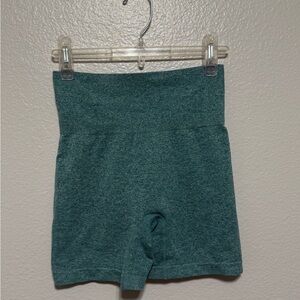 Teal High-Waisted Biker Shorts